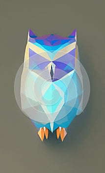 Low poly owl - stylized digital art
