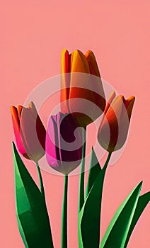 Low poly tulips - stylized digital art