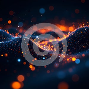 Abstract Digital Particle Wave Background