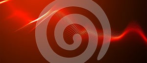 Abstract digital particle wave. Technology background. Futuristic dot wave. Network connection structure. Presentation