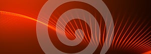 Abstract digital particle wave. Technology background. Futuristic dot wave. Network connection structure. Presentation