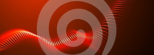 Abstract digital particle wave. Technology background. Futuristic dot wave. Network connection structure. Presentation