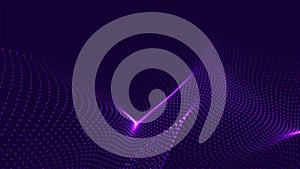 Abstract digital particle wave. Technology background. Futuristic dot wave. Network connection structure. Presentation