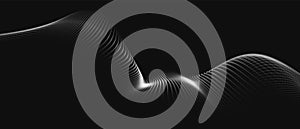 Abstract digital particle wave. Technology background. Futuristic dot wave. Network connection structure. Presentation