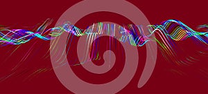 Abstract digital particle wave. Technology background. Futuristic dot wave. Network connection structure. Presentation