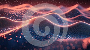 Abstract Digital Particle Waveform Background