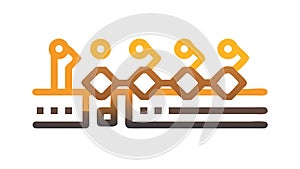 Abstract digital pathways, interconnected data and network infrastructure, vector design Generative AI