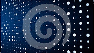Abstract Digital Pattern of White Dots on Dark Blue Background