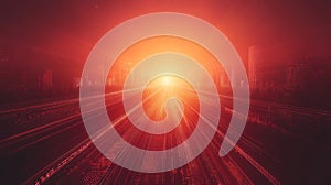 Abstract Digital Perspective Binary Code Grid Symbolizing Technology, Finance, and the Future