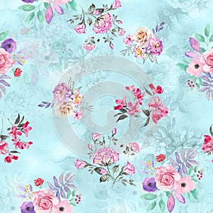 Flower digital print pattern background