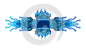 Abstract Digital Processor Chip Vector Illustration, vector design Generative AI