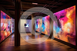 abstract digital projections on gallery walls