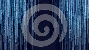 Abstract Digital Rain Background with Blue Lines and Dark Space