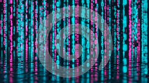 Abstract Digital Rain: Binary Code Background