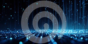 Abstract Blue Digital Rain