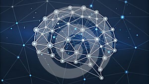 Abstract digital rendering of a brain, composed of interconnected nodes and lines