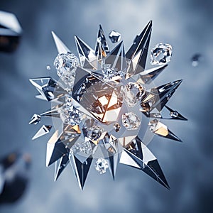 Digital rendering featuring a complex geometric structure with