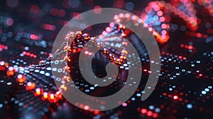 Digital DNA Strand with Binary Code, Scientific and Technological Advancements