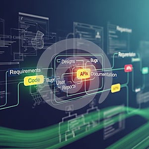 Abstract digital representation of software development processes