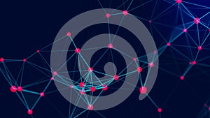 Abstract digital science background. A stream of luminous particles. Big data visualization. 3d rendering