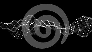 Abstract digital science background. A stream of luminous particles. Big data visualization. 3d rendering