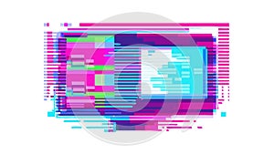Abstract Digital Screen with Glitch Effect Interface, vector design Generative AI