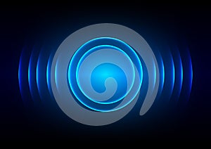 Abstract digital sound wave blue light background