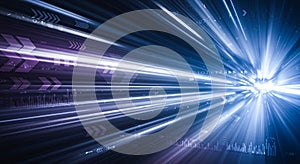 Abstract Digital Speed of Light Rays with Data and Arrows