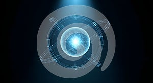 Abstract Digital Sphere with Orbital Network Structure