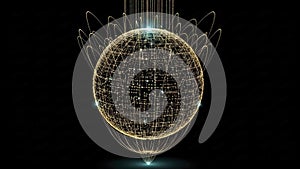 Abstract Digital Sphere Representing Global Network and Data Flow