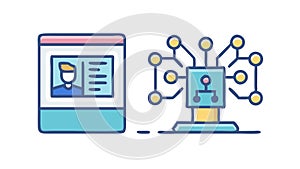 Abstract Digital Stream Data Flow Technology, vector design Generative AI
