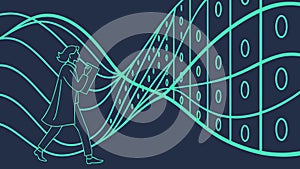 Abstract Digital Stream Tunnel, Cyber Space and Data Flow, vector design Generative AI