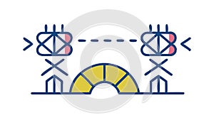 Abstract Digital Structure: Interconnected Network Innovation, vector design Generative AI