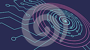 Abstract Digital Target with Swirling Lines, Technology and Precision, vector design Generative AI