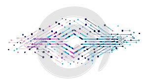 Abstract Digital Tech Lines Gradient Data Flow Background, vector design Generative AI