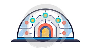 Abstract Digital Tech Portal, Gateway Futuristic Interface, vector design Generative AI