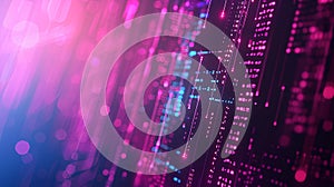 Abstract digital technology background with binary code. 3d futuristic wallpaper. Digital data transfer