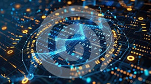 Abstract Digital Binary Code Technology Background Displaying Data Processing