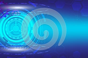 Abstract digital technology with blue gears background