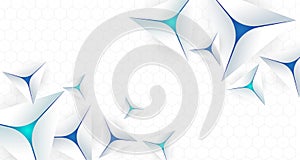 Abstract digital technology futuristic polygonal white background, Cyber science tech, Innovation communication future