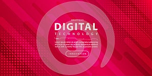 Abstract digital technology futuristic red background, Cyber information data science tech, Innovation communication future