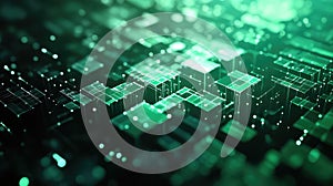 Abstract digital technology global data network connecting information