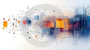 Abstract Digital Technology Presentation Backdrop Featuring Complex Circuit Diagram Pattern Visuals