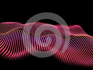 Abstract digital terrain wireframe visualization for technology, data, and scientific analysis.