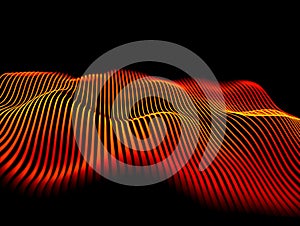 Abstract digital terrain wireframe visualization for technology, data, and scientific analysis.