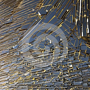 An abstract digital texture with shattered glass-like fragments, reflecting light in various directions4, Generative AI