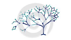 Abstract Digital Tree, Network Growth, vector design Generative AI