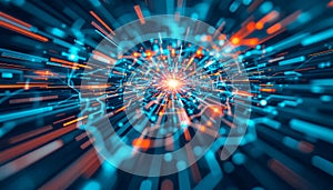 Abstract Digital Tunnel: A Visual Representation of Data Flow and High-Speed Networks