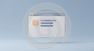 Minimalist 3D Browser Window Interface Icon