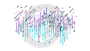 Abstract Digital Vertical Lines Circuit Pattern, vector design Generative AI